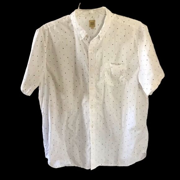 True Craft XL MENS White & Navy Short Sleeve Shirt - Picture 1 of 5